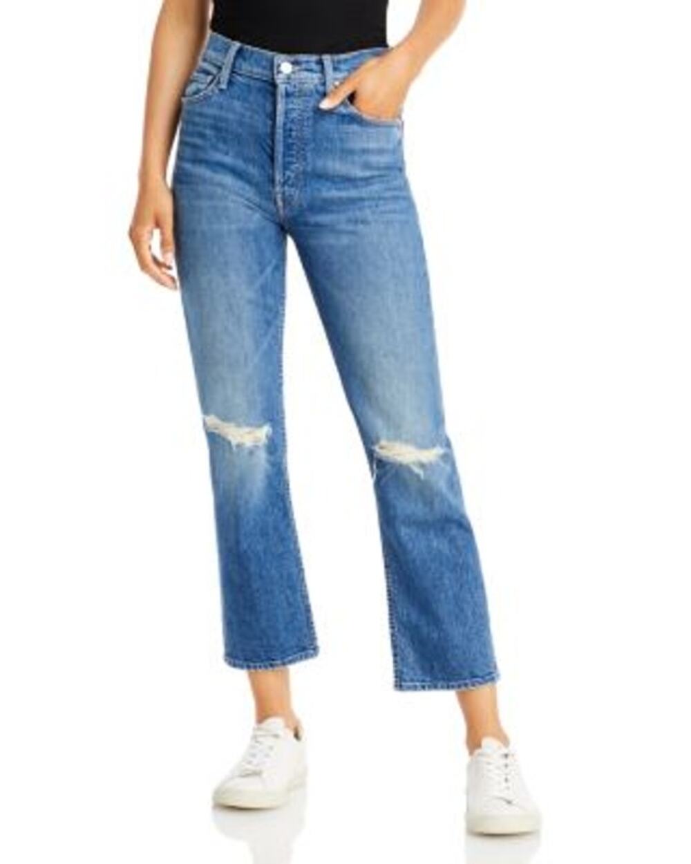 Mother Superior Tom Cat Playing with Scissors Medium Wash Distressed Jeans 27